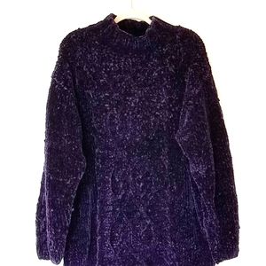Express Tricot Purple Chenille Handknitted Sweater
